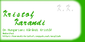 kristof karandi business card